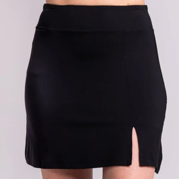 Blue Sky Pants - Blue Sky Black Bamboo Skirt Plus Size 1X, Melly Skirt, Activewear